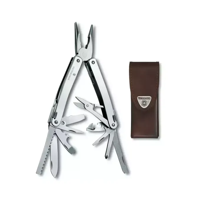 Swiss Tool Spirit X, 105 mm, etui skóra